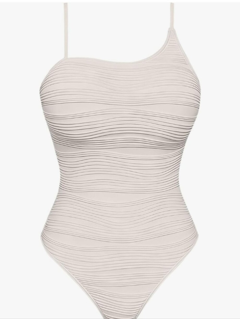 Textured One-Piece Swimsuit XL 3D Ripple Asymmetrical Slenderizing Crinkle Shein